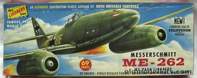 Lindberg 1/48 Messerschmitt Me-262, 538-98 plastic model kit